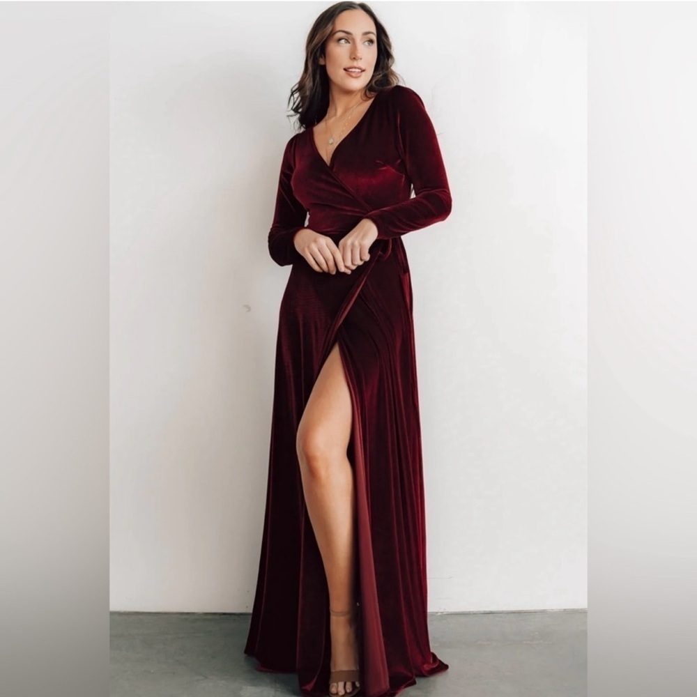 BALTIC BORN Esmeralda Velvet Wrap Dress Sz S